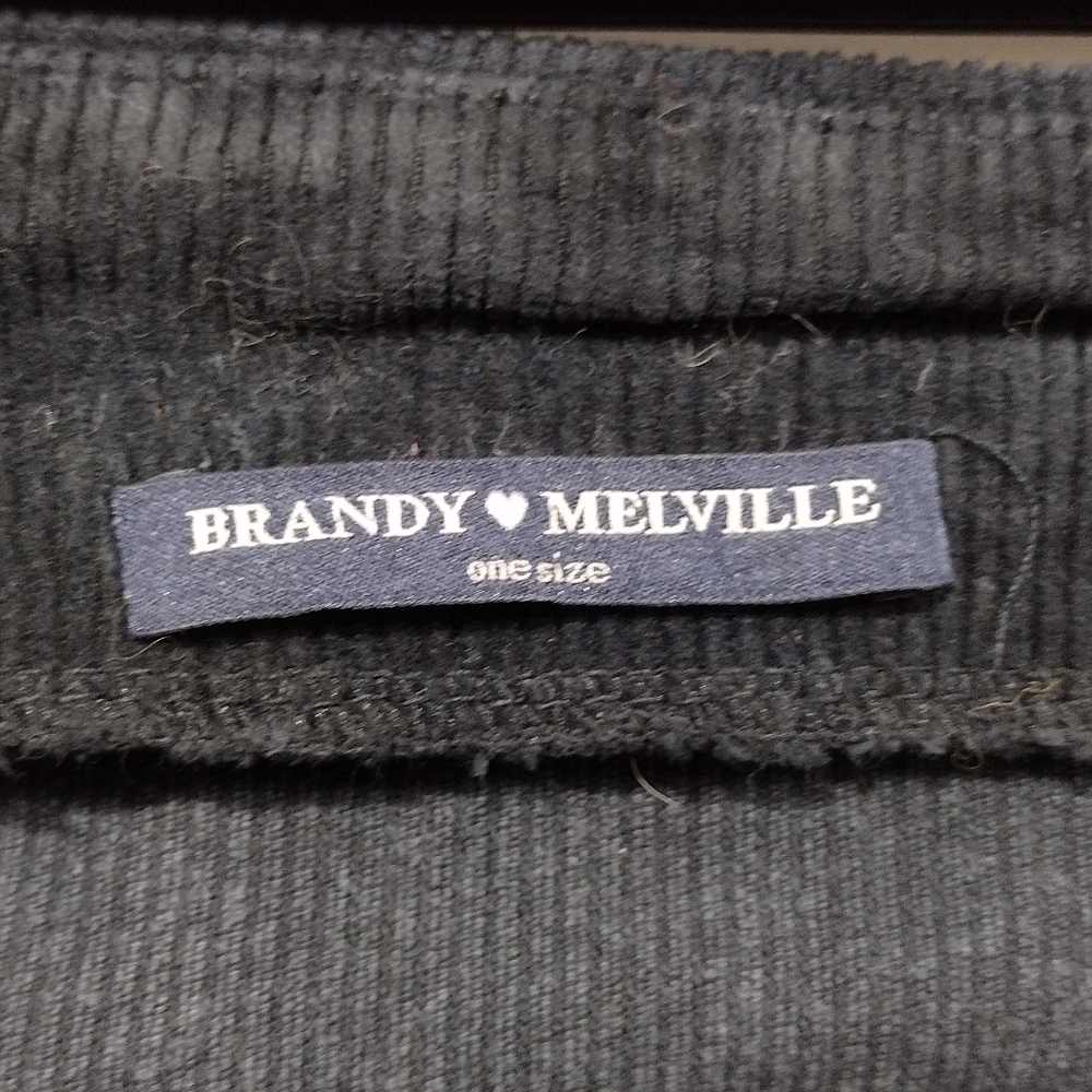 Brandy Melville A-line Corduroy Skirt Women's OS Black Preppy Academia Y2K 90s - Picture 7 of 7